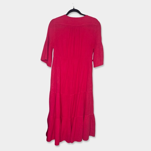 XIRENA Cotton Gauze Midi Dress Size XS Red Color GUC - Picture 5 of 5